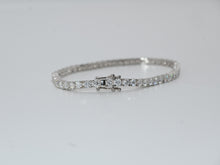 Load image into Gallery viewer, 925 Rhodium Moissanite Tennis Bracelet 3mm 6.6ct
