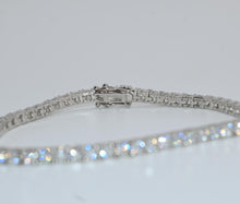 Load image into Gallery viewer, 925 Rhodium Moissanite Tennis Bracelet 3mm 6.6ct
