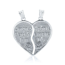 Cargar imagen en el visor de la galería, 925 Silver Rhodium Guadalupe &amp; Jesus Two-Piece Heart Love Pedant
