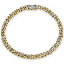 Load image into Gallery viewer, 14K YG SI1 Diamond Cuban Bracelet 8&quot; 0.79ct, #1, 4mm
