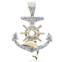 Load image into Gallery viewer, 10KT Yellow Gold Diamond Anchor #2 w/ Red Enamel
