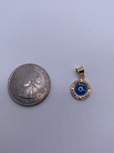 Load image into Gallery viewer, 14KT Small Cz Evil Eye (Mal Ojo) Circle Shape Pendant #3
