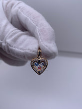 Load image into Gallery viewer, 14KT Small Cz Evil Eye (Mal Ojo) Heart Shape Pendant #2
