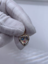 Load image into Gallery viewer, 14KT Small Cz Evil Eye (Mal Ojo) Heart Shape Pendant #2
