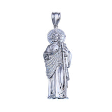 Load image into Gallery viewer, 925 Large St. Jude Pendant w/ Clear Cz #3, 61mm
