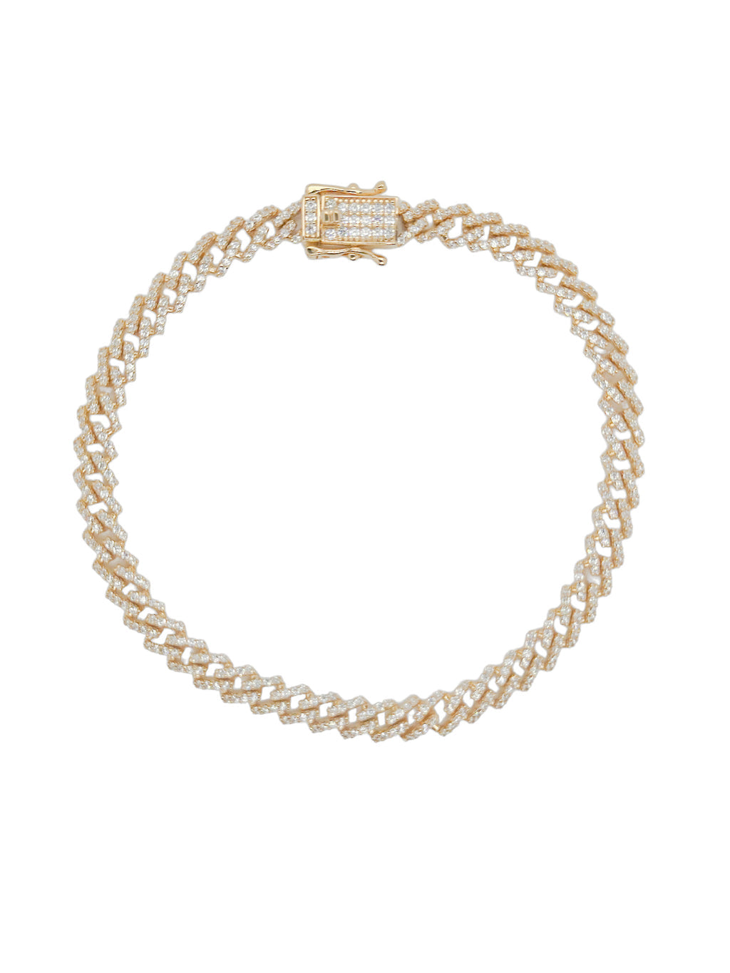 925 Gold Plated Monaco Bracelet & Chain 6.6mm, #1