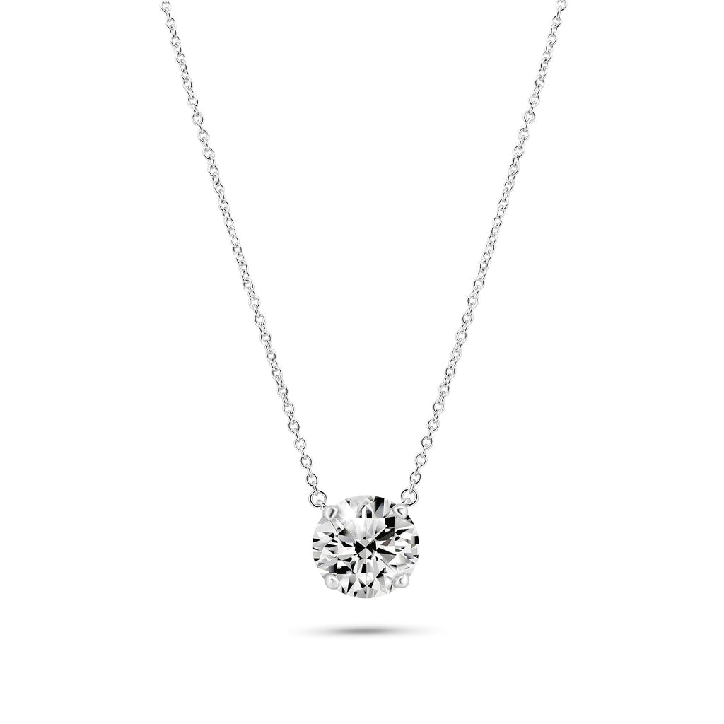 925 Moissanite Solitaire Necklace & Pendant, 2ct w/ GRA Papers