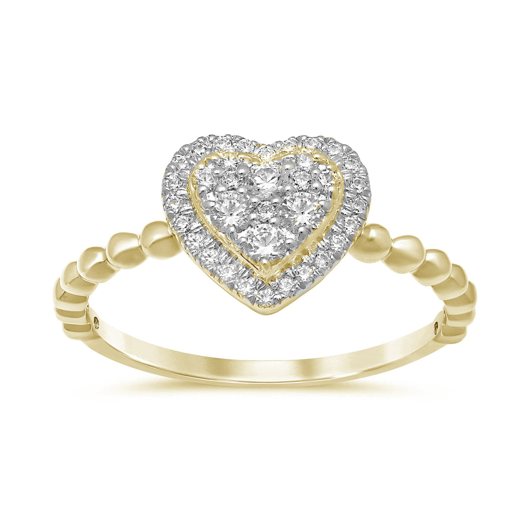 14KT Heart Shaped Diamond Ring 0.30ctw, #2