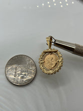 Load image into Gallery viewer, 14KT Dos Peso Replica Coin w/ 14KT Bezel
