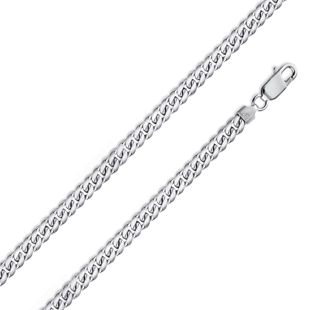 925 Rhodium Silver Miami Cuban Chain/Bracelet 4.9mm (Gauge 150)