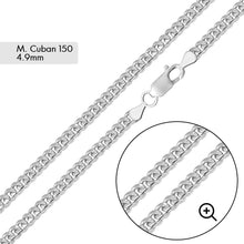 Load image into Gallery viewer, 925 Rhodium Silver Miami Cuban Chain/Bracelet 4.9mm (Gauge 150)
