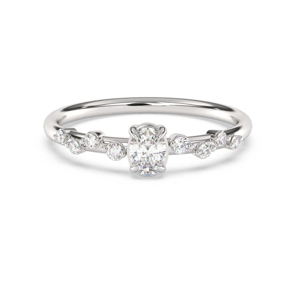 14KT Oval Diamond Engagement Ring 0.29ctw