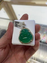 Load image into Gallery viewer, 14KT Diamond &amp; Jade Buddha Pendant 0.65ctw #1
