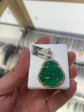 Load image into Gallery viewer, 14KT Diamond &amp; Jade Buddha Pendant 0.65ctw #1
