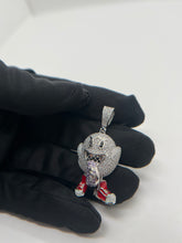 Load image into Gallery viewer, 925 Rhodium Plated &#39;Boo&#39; Pendant w/ Hand Painted Red Enamel
