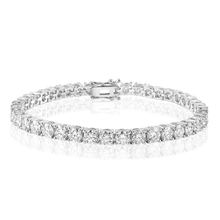 Load image into Gallery viewer, 925 Rhodium Moissanite Tennis Bracelet 5mm 17ctw
