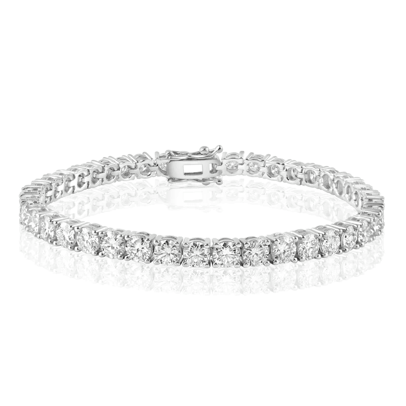 925 Rhodium Moissanite Tennis Bracelet 5mm 17ctw