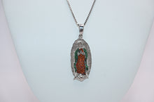 Cargar imagen en el visor de la galería, 925 Rhodium Plated Multi-Color Cz Guadalupe (Virgin Mary) #2
