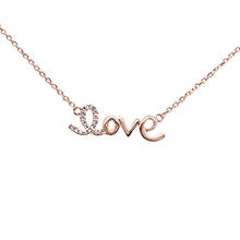 Load image into Gallery viewer, 14KT “Love” Heart Diamond Script Pendant 0.06ctw W/ Chain
