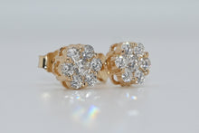 Load image into Gallery viewer, 14KT VS1 F Flowers Pushback Earrings 0.89ctw (invisible setting) #1
