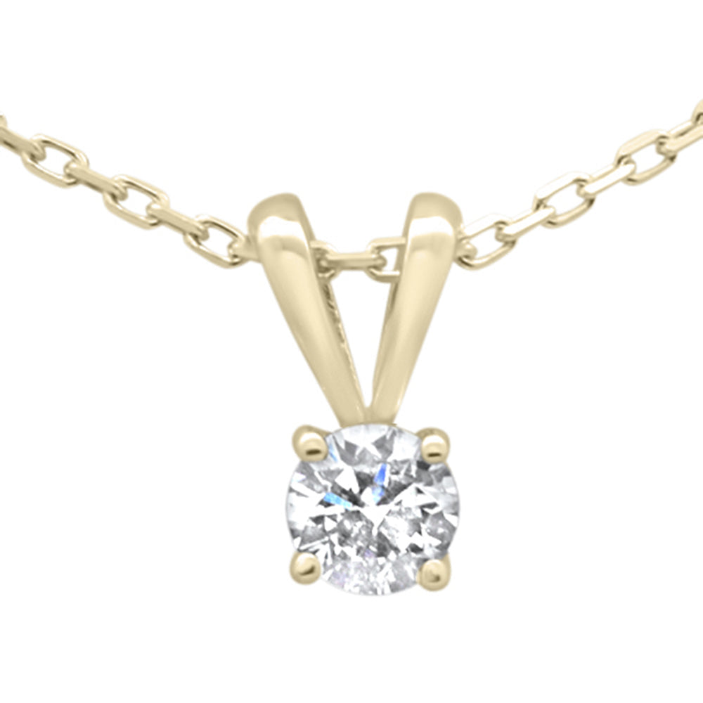 18” Chain w/ 14KT Solitaire 0.20ctw Diamond Pendant