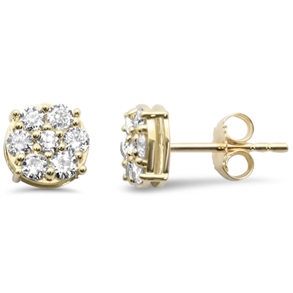 14KT VS/SI Round Flower Earrings .70ctw Pushback #1