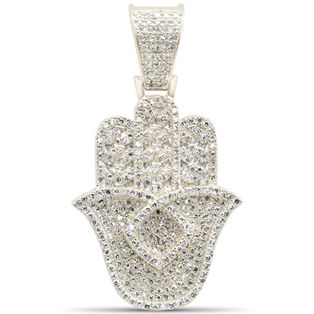 14KT Two-Tone Hamsa (Mal Ojo) Diamond Pendant 0.66ctw #1