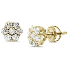 Load image into Gallery viewer, 925 Gold Plated Cz Flowers 8mm
