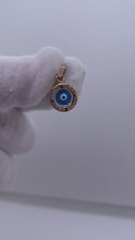 Load and play video in Gallery viewer, 14KT Small Cz Evil Eye (Mal Ojo) Circle Shape Pendant #3
