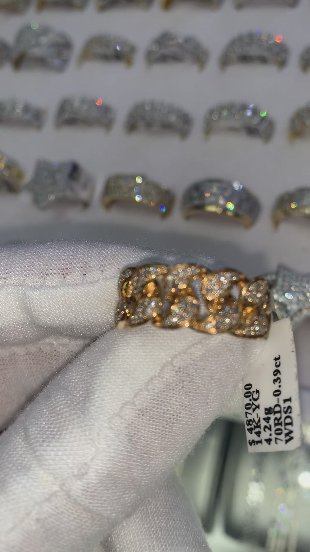 14KT Solid Diamond Cuban Ring #1 0.39ctw, VS2 - SI1