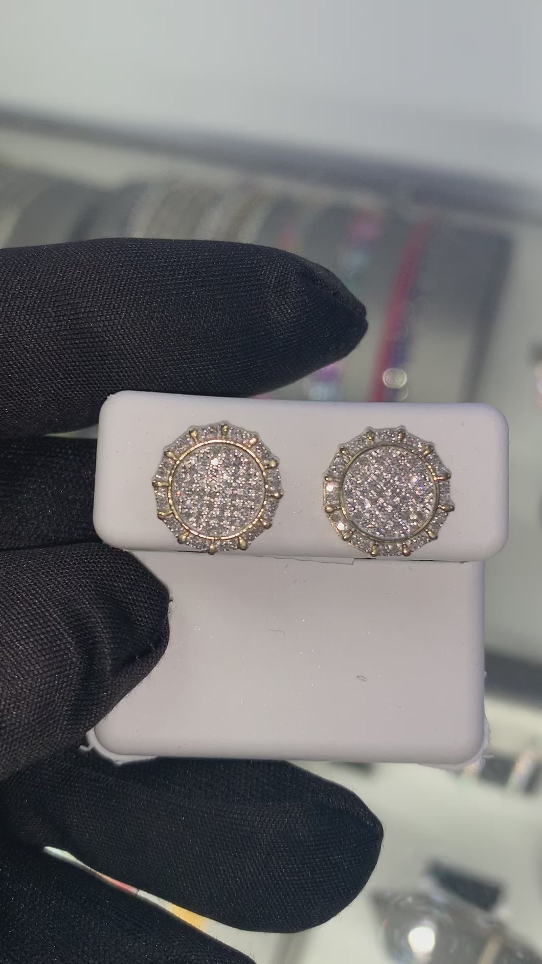 10KT Yellow Gold Micro Pave Studs #1 0.34ctw