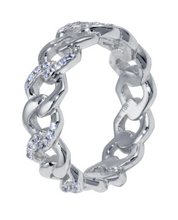 Load image into Gallery viewer, 925 Silver Rhodium Curb Cuban Link Ring
