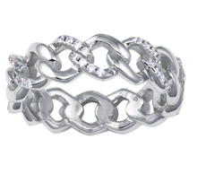 Load image into Gallery viewer, 925 Silver Rhodium Curb Cuban Link Ring
