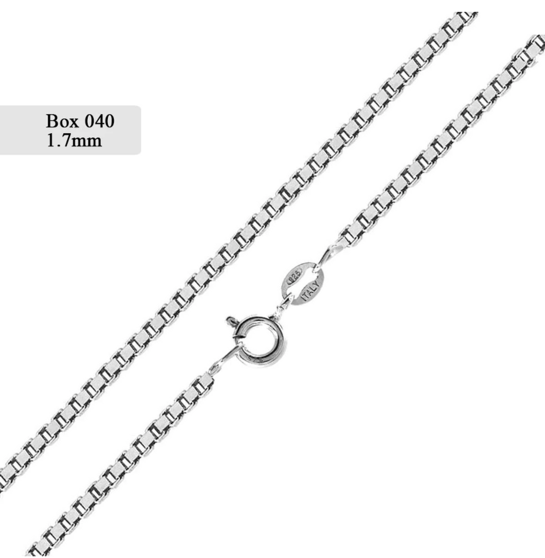 925 Natural Silver Box Chain 1.7mm