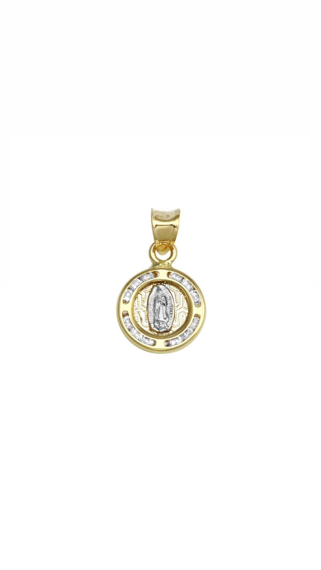 14KT Cz Small Virgin Mary Pendant